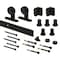 Prime-Line Heavy Duty Barn Door Track Kit, Smooth Rolling, Top Mount, Matte Black (Single Pack) N 7555 - alternate 1